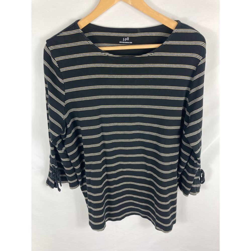 J Jill Pima Tie Sleeve Tee Size XL